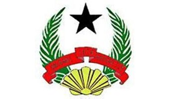 几内亚比绍国徽是由红,黄,绿,黑四色组成的圆形,国徽制定于1973年.