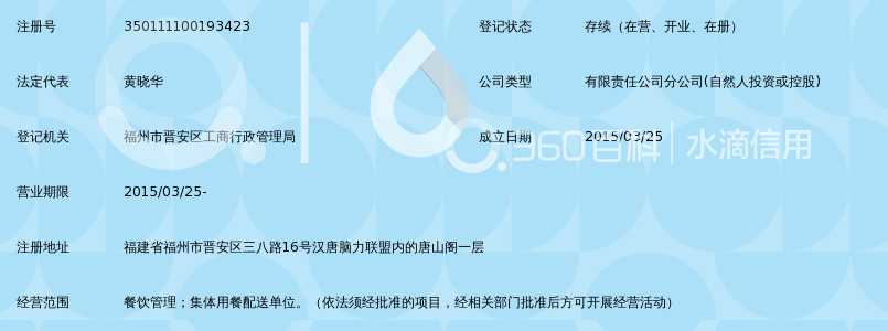 福建京元餐饮管理有限公司晋安分公司_360百