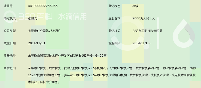 东莞燕园创业投资有限公司_360百科
