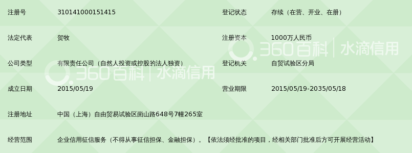 上海雪橙企业信用征信有限公司_360百科