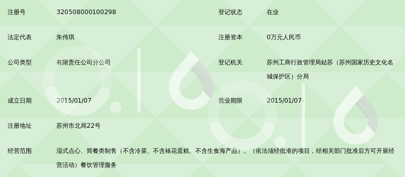 苏州工业园区金台缘餐饮管理有限公司人民商场