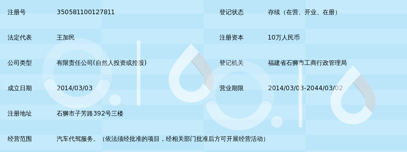石狮市吉顺汽车代驾服务有限公司_360百科