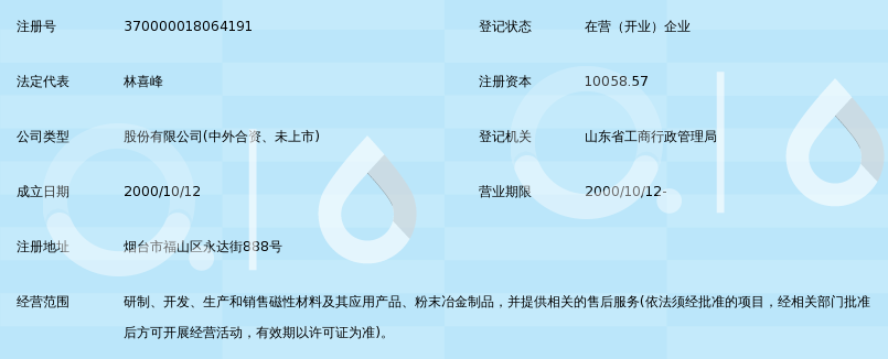 烟台首钢磁性材料股份有限公司_360百科