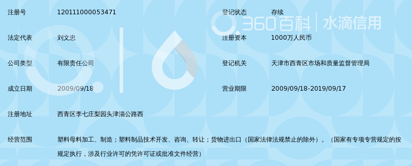 天津市天塑特种母料有限公司_360百科