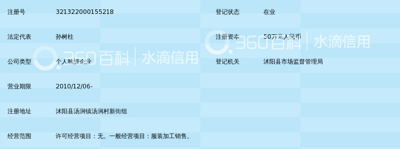 沭阳县汤涧镇树柱服装厂_360百科