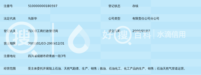 中国石油天然气股份有限公司西南油气田分公司